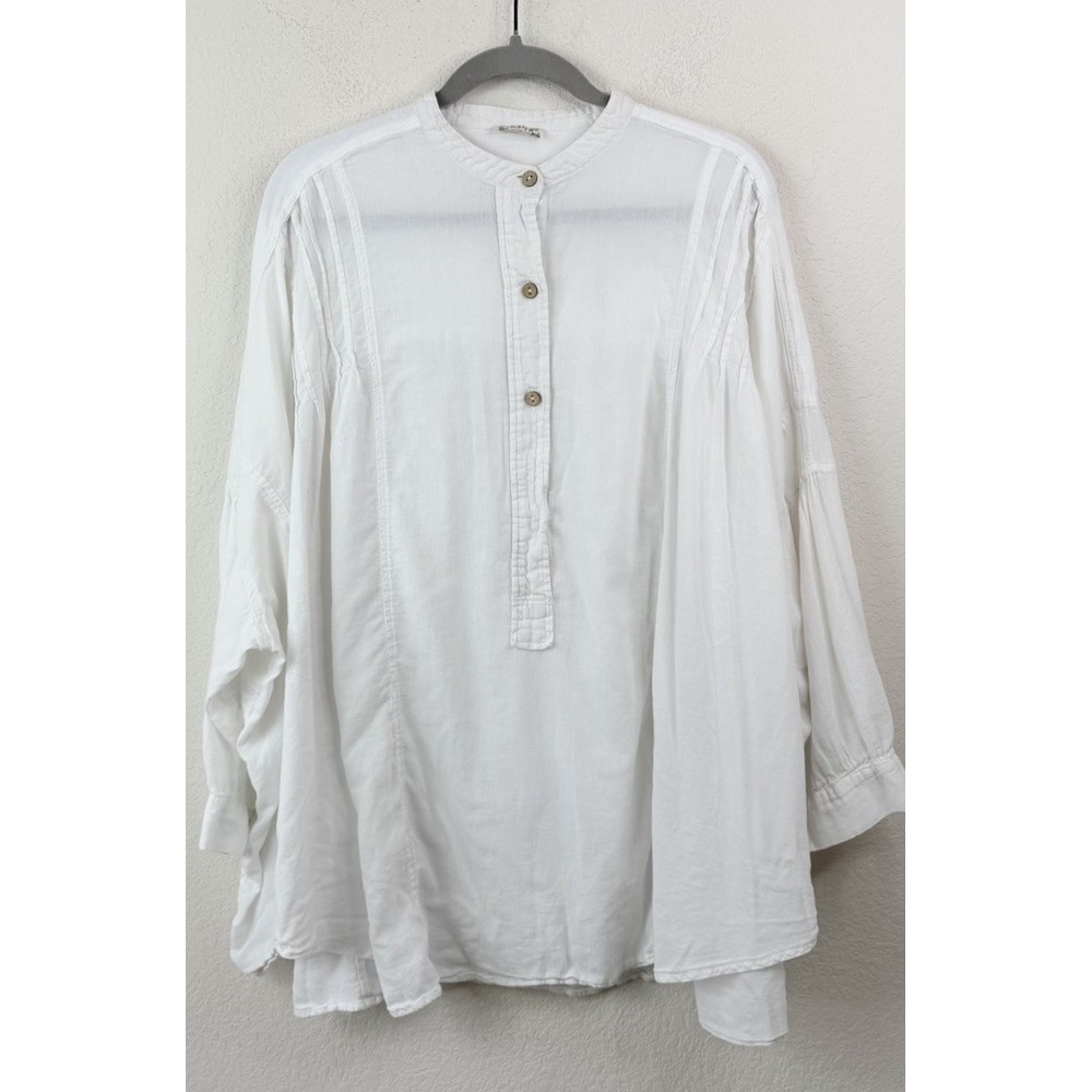 Free People Intimately Tunic Blouse Women's M White Oversized Cotton Boho